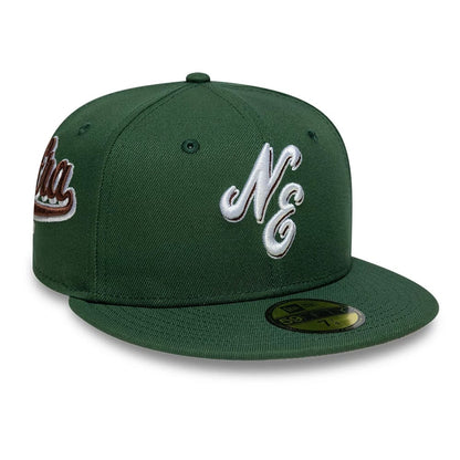 NEW ERA New Era Heritage Script Dark Green 59FIFTY Fitted Cap)
