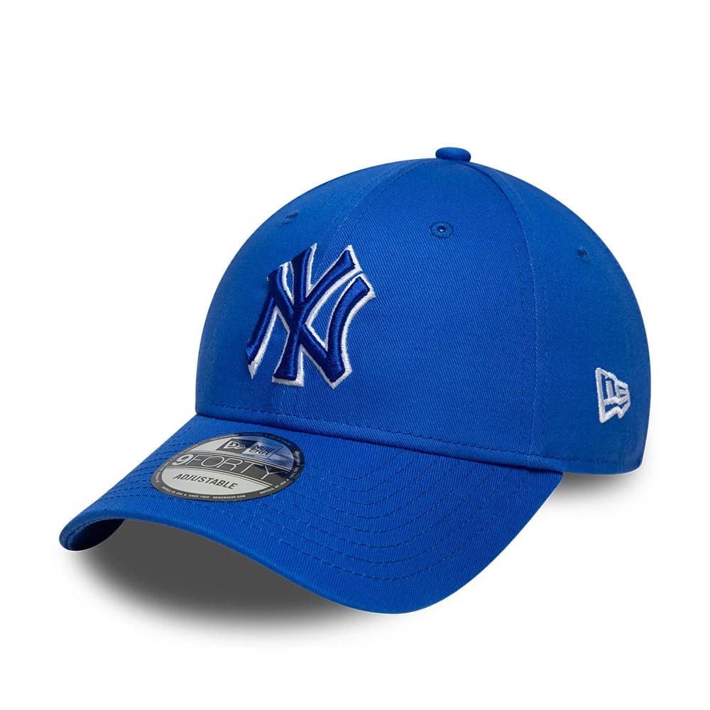 NEW ERA New York Yankees MLB Team Outline Bright Blue 9FORTY Adjustable Cap