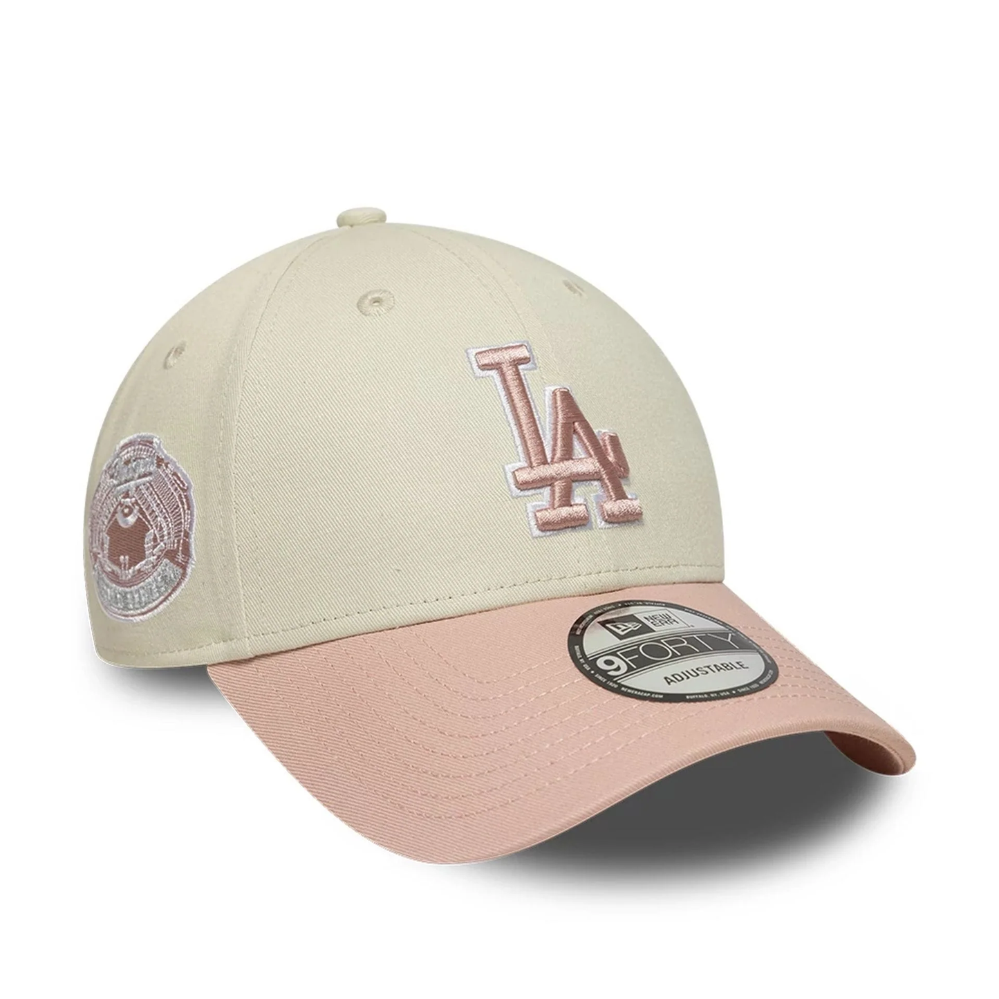 NEW ERA LA Dodgers MLB World Series Patch Light Beige 9FORTY Adjustable Cap