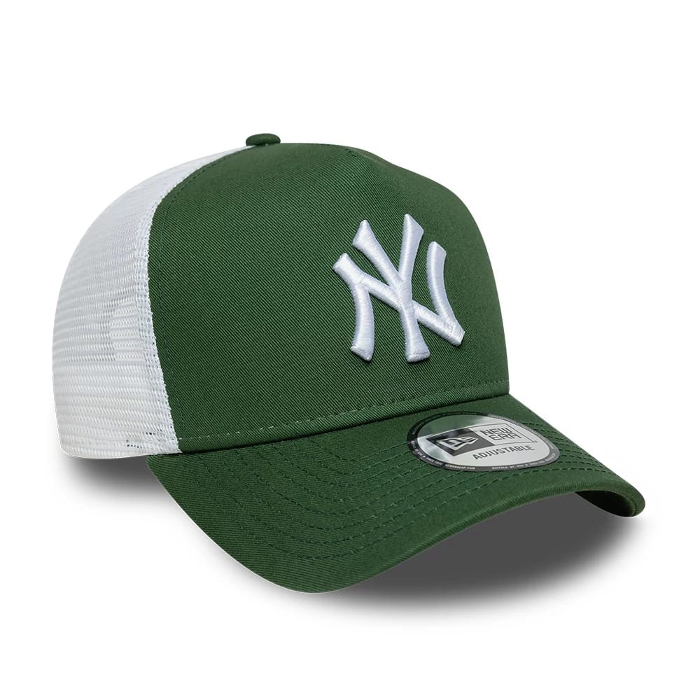NEW ERA Yankees MLB League Essential Dark Green 9FORTY A-Frame Trucker Adjustable Cap
