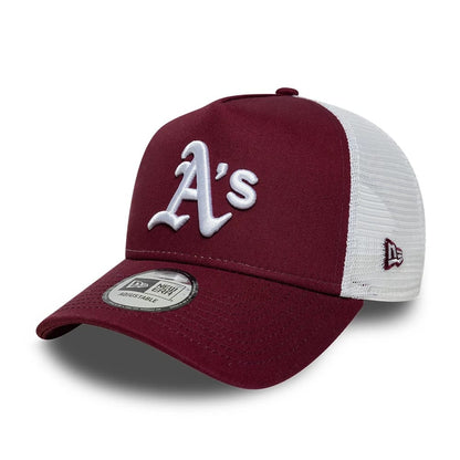 NEW ERA Athletics MLB League Essential Dark Red 9FORTY A-Frame Trucker Adjustable Cap