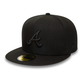 NEW ERA Atlanta Braves MLB Black on Black 59FIFTY Fitted Cap