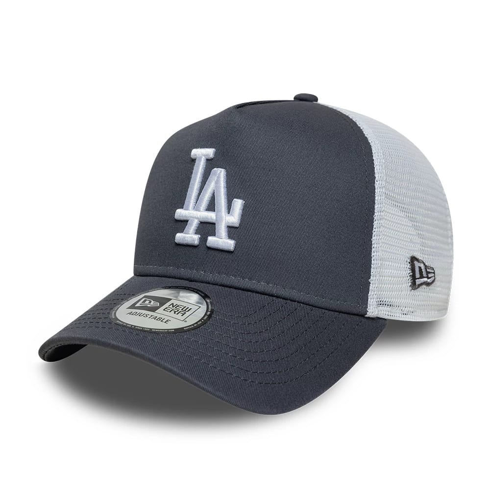 NEW ERA LA Dodgers MLB League Essential Grey 9FORTY A-Frame Trucker Adjustable Cap