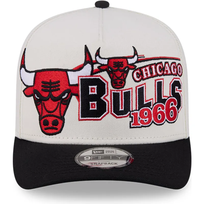 NEW ERA Chicago Bulls NBA Classic White 9FIFTY A-Frame Snapback Adjustable Cap