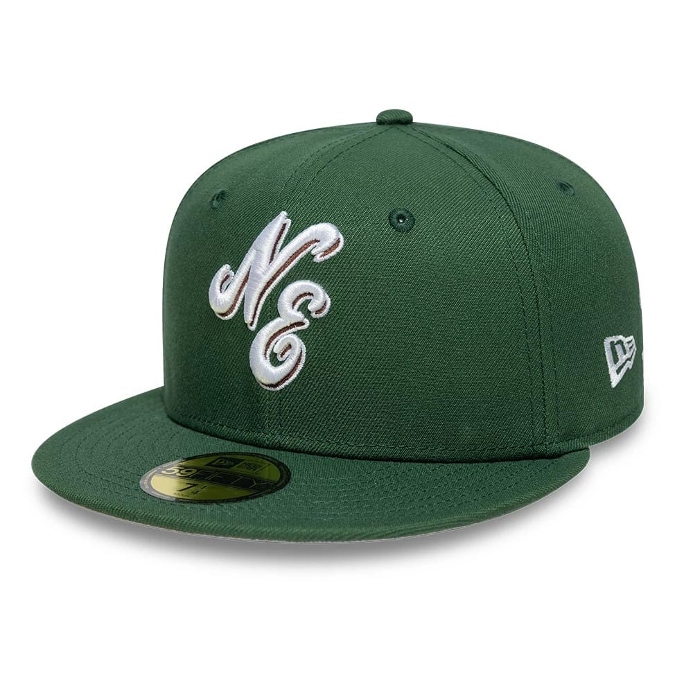 NEW ERA New Era Heritage Script Dark Green 59FIFTY Fitted Cap)
