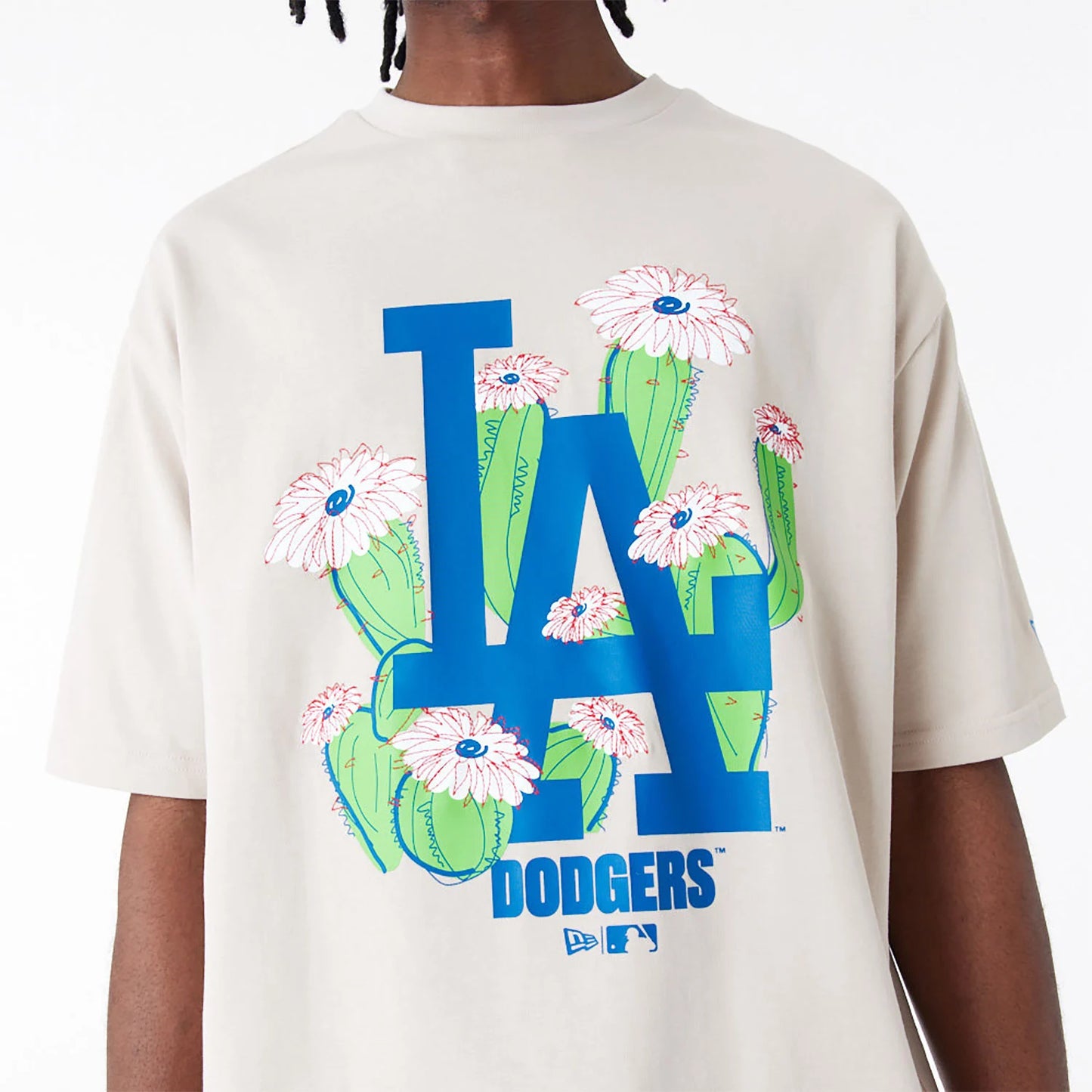 NEW ERA LA Dodgers MLB Floral Logo Stone Oversized T-Shirt