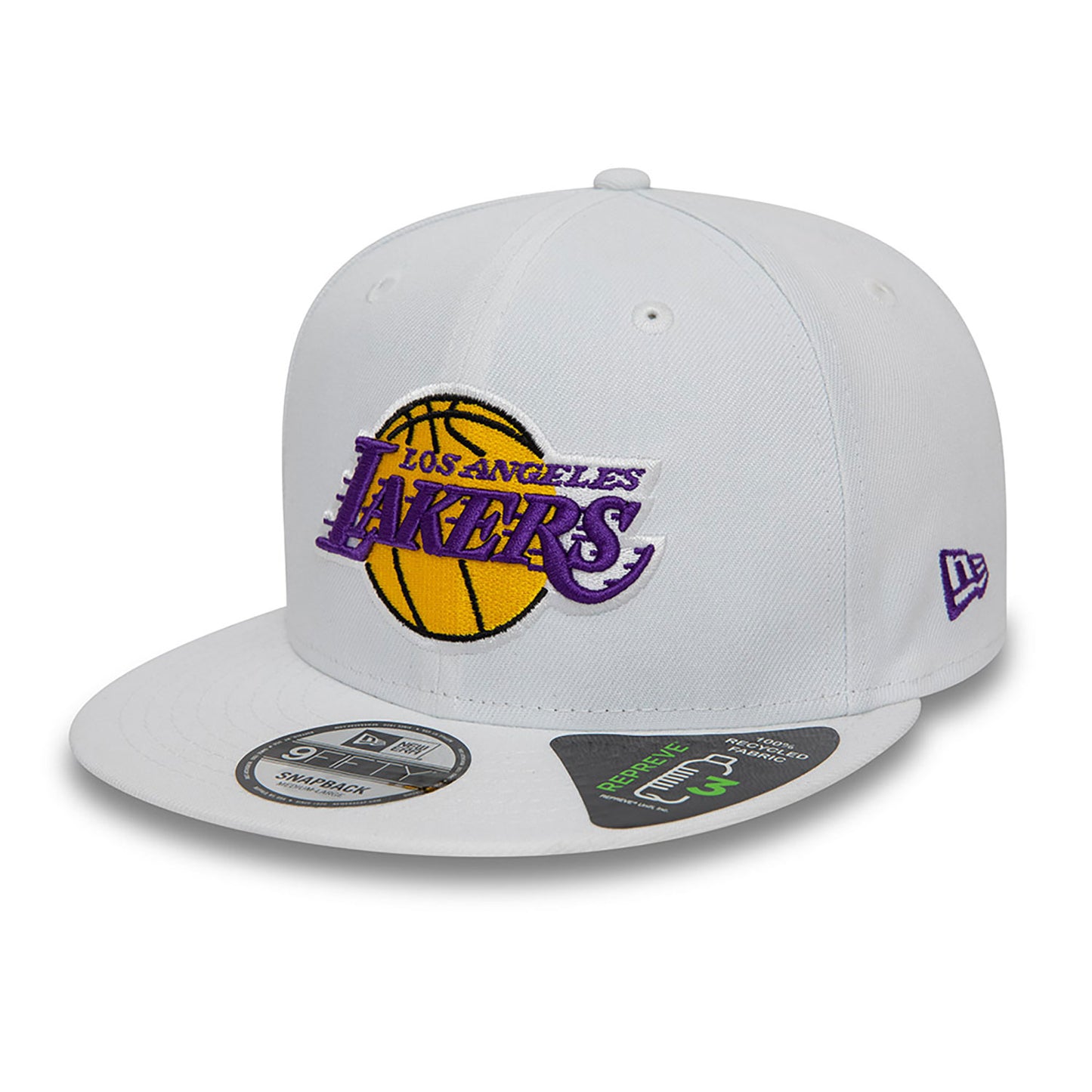 NEW ERA LA Lakers NBA Repreve White 9FIFTY Snapback Cap