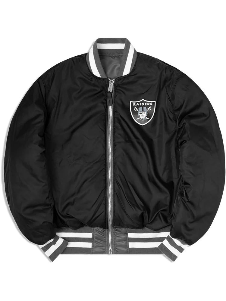 LAS VEGAS RAIDERS X ALPHA X NEW ERA MA 1 BOMBER JACKET BUY NEW ERA ALPHA INDUSTRIES JACKET LUX sneakerstore