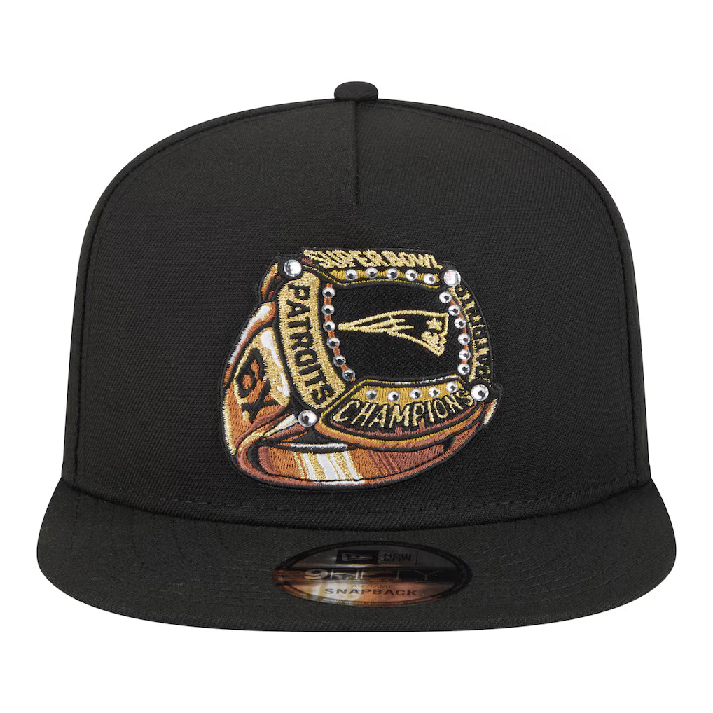 NEW ERA New England Patriots NFL Ring Black 9FIFTY A-Frame Snapback Adjustable Cap