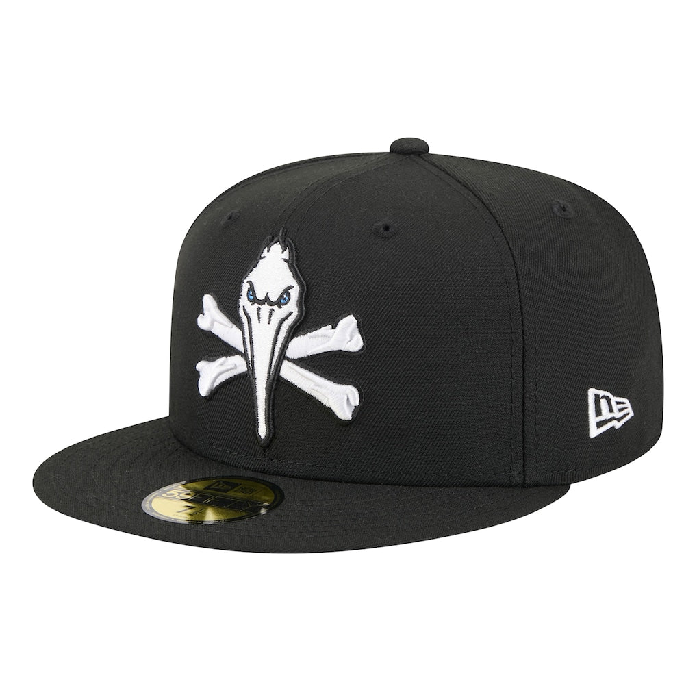 New Era Myrtle Beach Pelicans Black Theme Nights 59FIFTY Fitted Hat