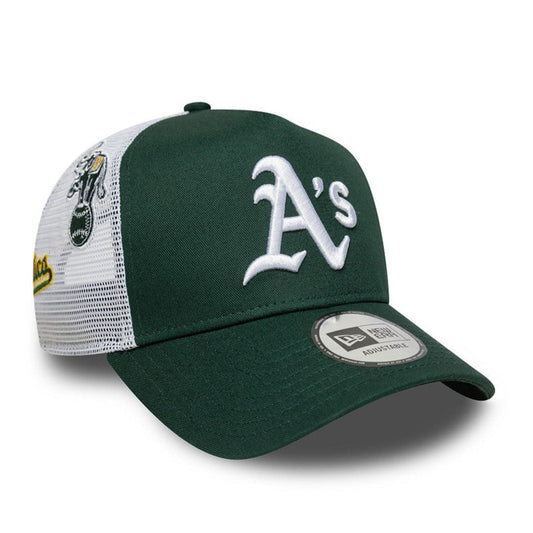 NEW ERA MLB Oakland Athletics Multi Patch 9FORTY A-FRAME Trucker Cap Green Adjustable