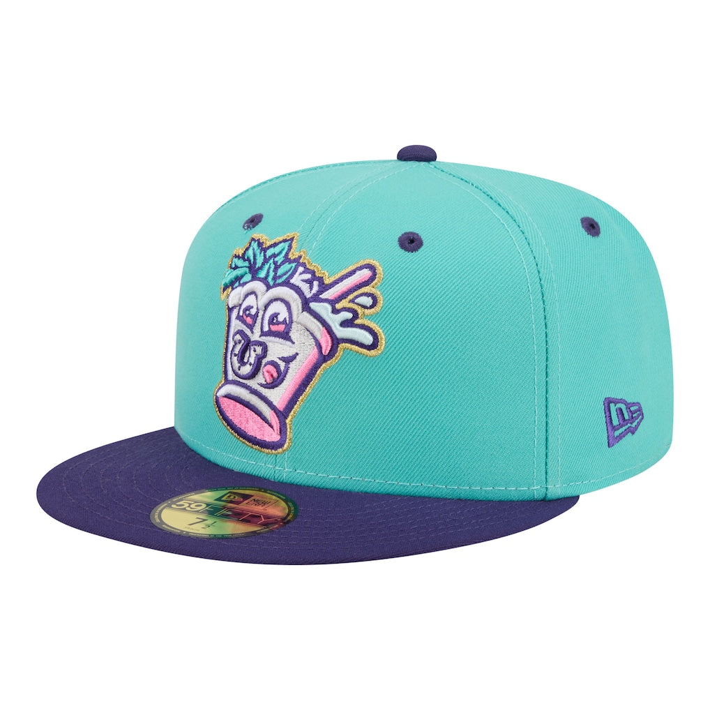 New Era Louisville Bats Turquoise/Purple Minor League Theme Nights 59FIFTY Fitted Hat