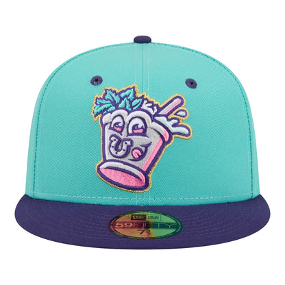 New Era Louisville Bats Turquoise/Purple Minor League Theme Nights 59FIFTY Fitted Hat