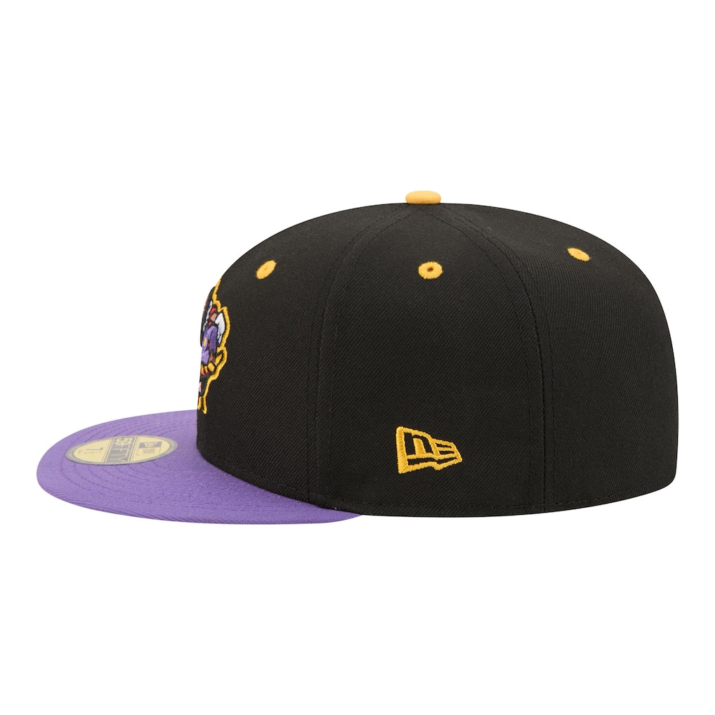 New Era Visalia Rawhide Black/Purple Minor League Theme Nights 59FIFTY Fitted Hat