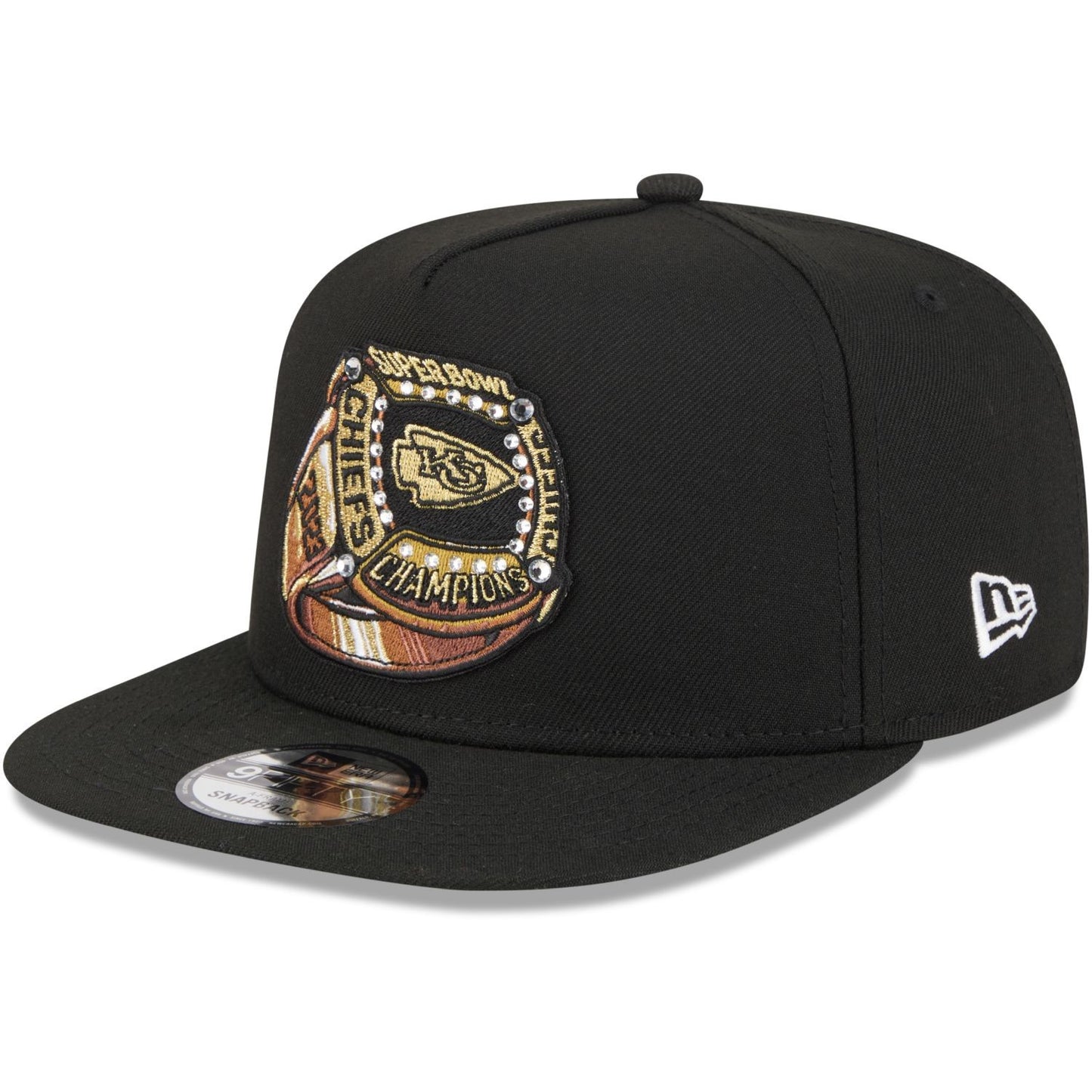 NEW ERA Kansas City Chiefs NFL Ring Black 9FIFTY A-Frame Snapback Adjustable Cap