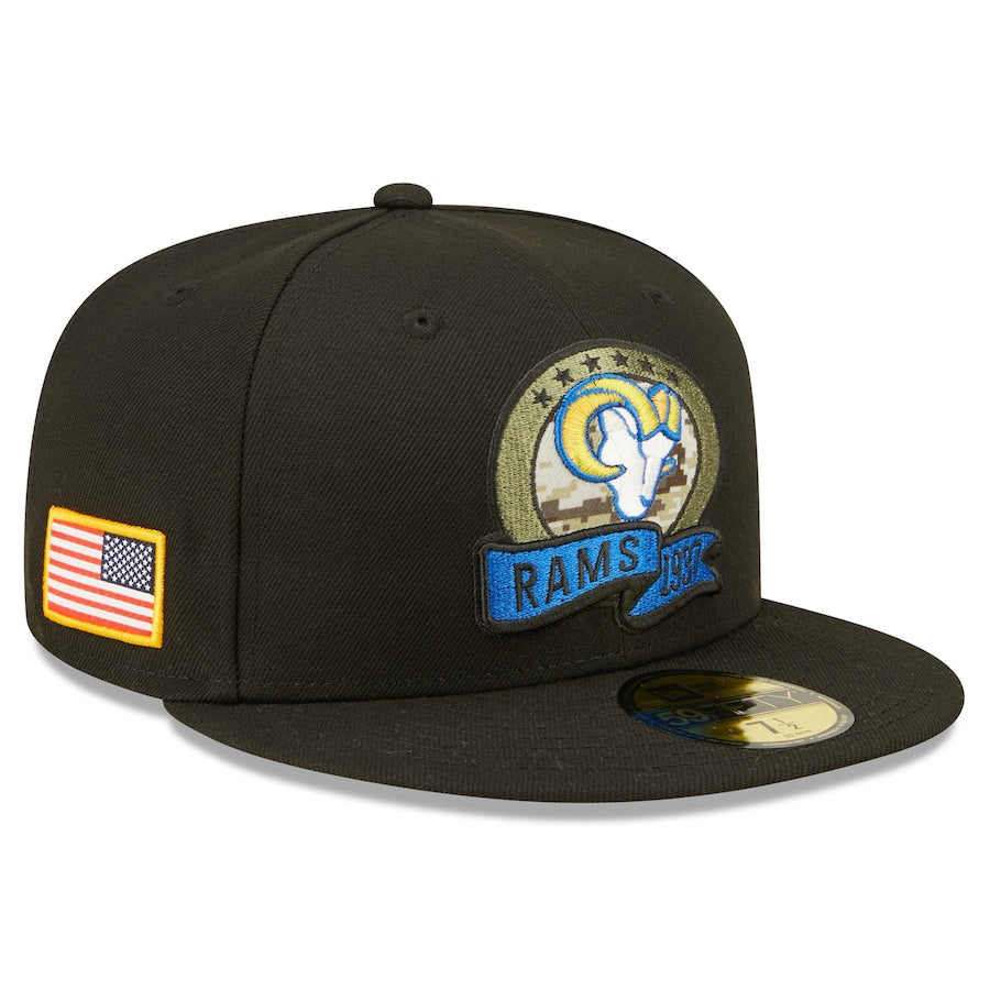 NEW ERA LA Rams NFL Salute To Service Black 59FIFTY Fitted Cap