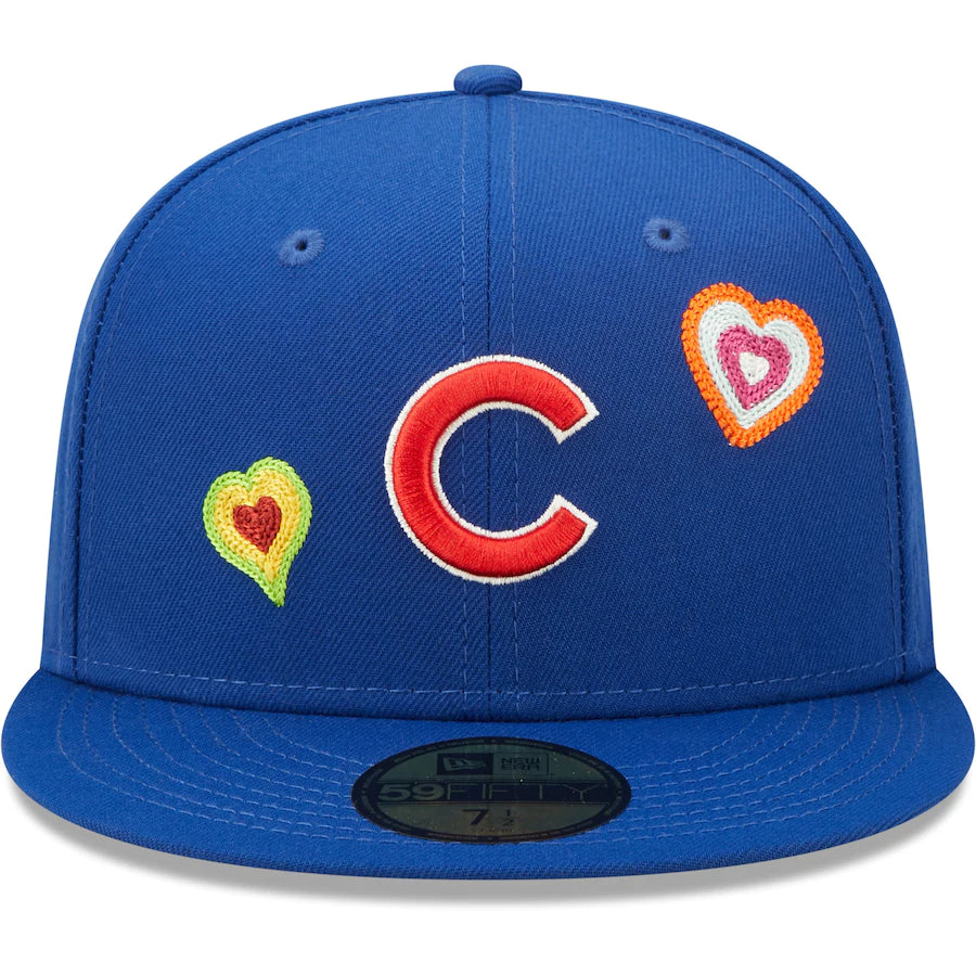 NEW ERA Chicago Cubs Chain Stitch Heart Blue 59FIFTY Fitted Cap