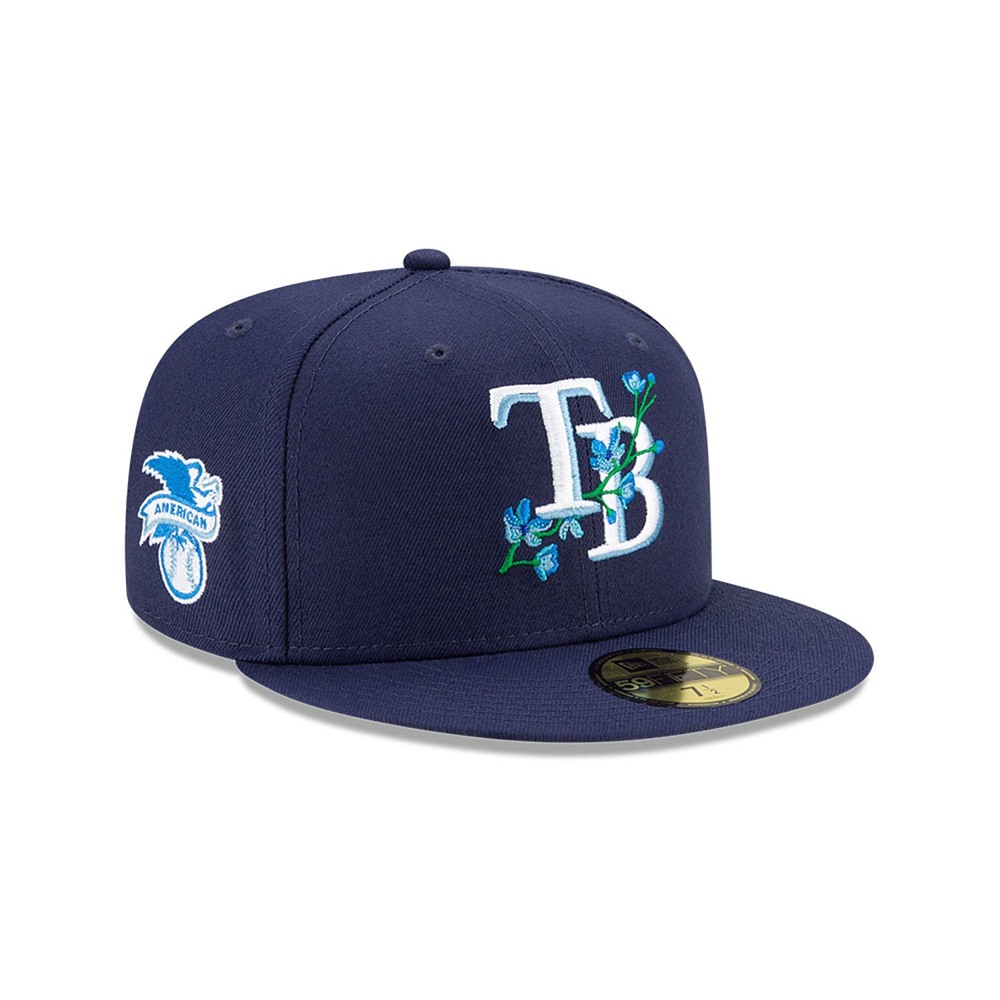 NEW ERA Tampa Bay Rays Side Patch Bloom Blue 59FIFTY Fitted Cap